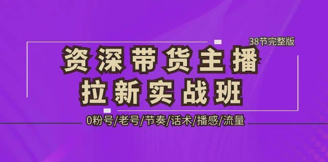 资深·带货主播拉新实战班，0粉号/老号/节奏/话术/播感/流量-38节完整版-课界网