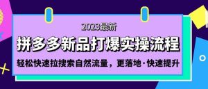 拼多多-新品打爆实操流程：轻松快速拉搜索自然流量，更落地·快速提升-课界网
