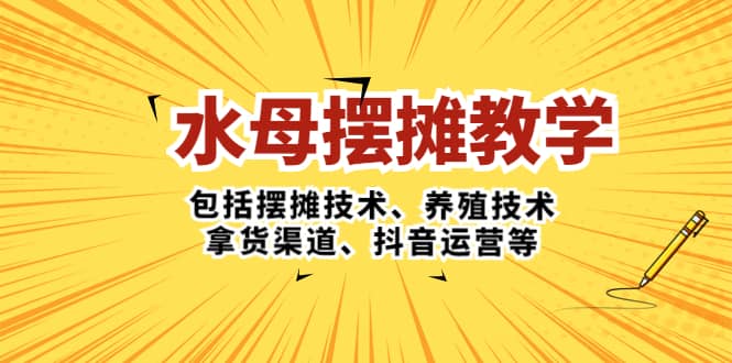 水母·摆摊教学，包括摆摊技术、养殖技术、拿货渠道、抖音运营等-课界网