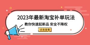2023年最新淘宝补单玩法,教你快速起·新品,安全·不降权(18课时)-课界网