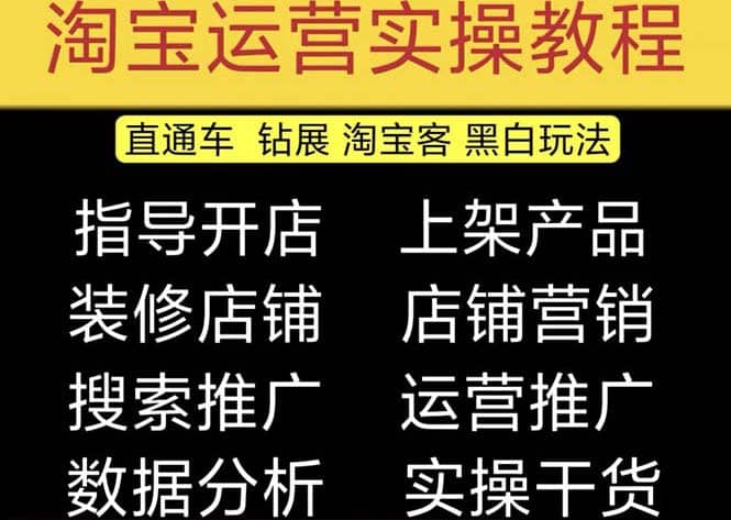 2023淘宝开店教程0基础到高级全套视频网店电商运营培训教学课程（2月更新）-课界网
