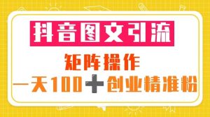抖音图文引流 矩阵操作 一天100+创业精准粉（5节视频课+素材模板）-课界网
