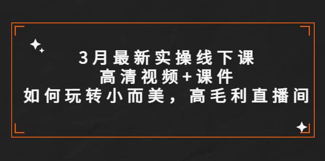 3月最新实操线下课高清视频+课件，如何玩转小而美，高毛利直播间-课界网