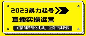 2023暴力起号+直播实操运营，全套直播间精细化实战，全套干货教程-课界网