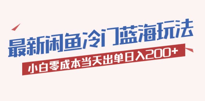 2023最新闲鱼冷门蓝海玩法，小白零成本当天出单日入200+-课界网