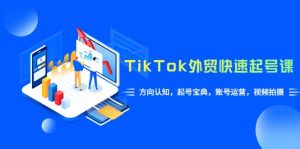 TikTok/外贸·快速起号课，方向认知，起号宝典，账号运营，视频拍摄(33节)-课界网