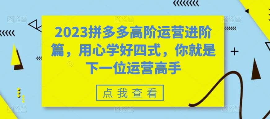 2023拼多多高阶运营进阶篇，用心学好四式，你就是下一位运营高手-课界网