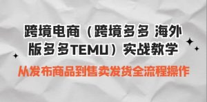跨境电商（跨境多多 海外版多多TEMU）实操教学 从发布商品到售卖发货全流程-课界网