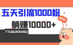 5天引流1000+，赚了1w+-课界网