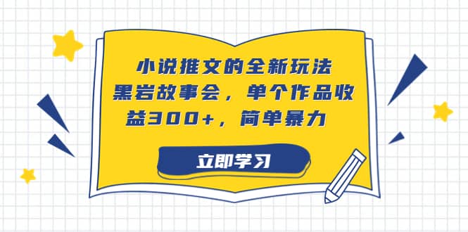 小说推文的全新玩法，黑岩故事会，单个作品收益300+，简单暴力-课界网