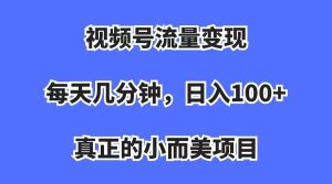 视频号流量变现，每天几分钟，收入100+，真正的小而美项目-课界网