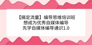 【搞定流量】编导思维培训班，想成为优秀自媒体编导先学自媒体编导通识1.0-课界网