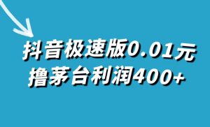 抖音极速版0.01元撸茅台，一单利润400+-课界网