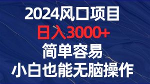2024风口项目，日入3000+，简单容易，小白也能无脑操作-课界网