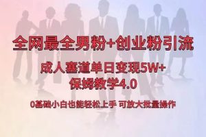 全网首发成人用品单日卖货5W+，最全男粉+创业粉引流玩法，小白也能轻松上手-课界网