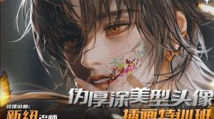 iPad插画课伪厚涂美型头像插画特训班（13节视频课）-课界网