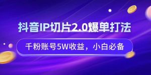 抖音IP切片2.0爆单打法，千粉账号5W收益，小白必备-课界网
