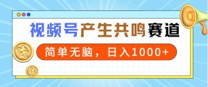2024年视频号，产生共鸣赛道，简单无脑，一分钟一条视频，日入1000+-课界网