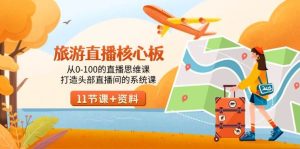 旅游-直播核心板，从0-100的直播思维课，打造头部直播间的系统课-课界网