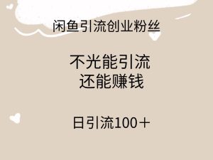 闲鱼精准引流创业粉丝，日引流100＋，引流过程还能赚钱-课界网