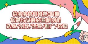 拼多多培训班第34期：做高价女装必盈利剖析  选品/测款/运营/推广/拓展-课界网
