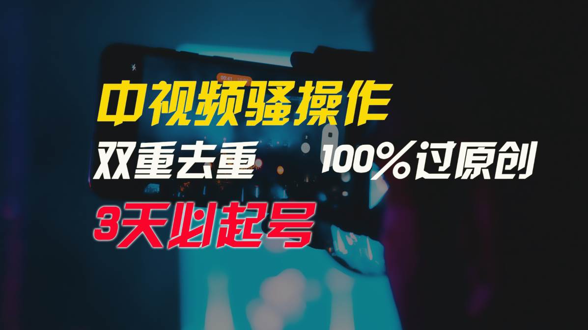 中视频骚操作，双重去重100%过原创，3天比必起号，简单无脑，月入3W+-课界网