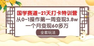国学 赛道-21天打卡特训营：从0-1操作第一周变现3.8w，一个月变现60多万-课界网