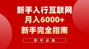 【白龙笔记】新手入行互联网月入6000完全指南-课界网