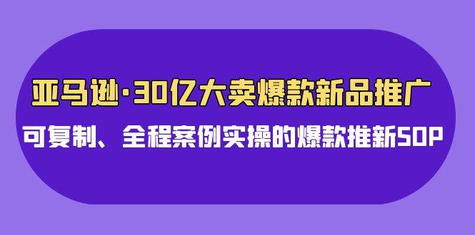 亚马逊30亿·大卖爆款新品推广，可复制、全程案例实操的爆款推新SOP-课界网