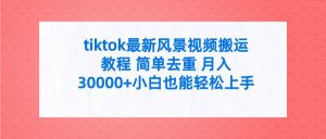 tiktok最新风景视频搬运教程 简单去重 月入30000+附全套工具-课界网