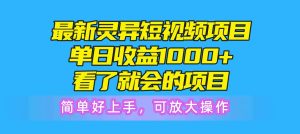 最新灵异短视频项目，单日收益1000+看了就会的项目，简单好上手可放大操作-课界网