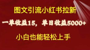 图文引流小红书拉新一单15元，单日暴力收益5000+，小白也能轻松上手-课界网