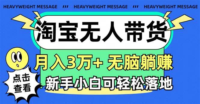 淘宝无人带货3.0高收益玩法，月入3万+，无脑躺赚，新手小白可落地实操-课界网
