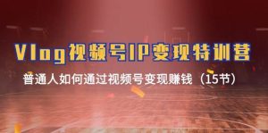 Vlog 视频号IP变现特训营，普通人如何通过视频号变现赚钱（15节）-课界网