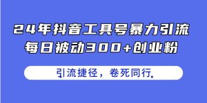 24年抖音工具号暴力引流，每日被动300+创业粉，创业粉捷径，卷死同行-课界网