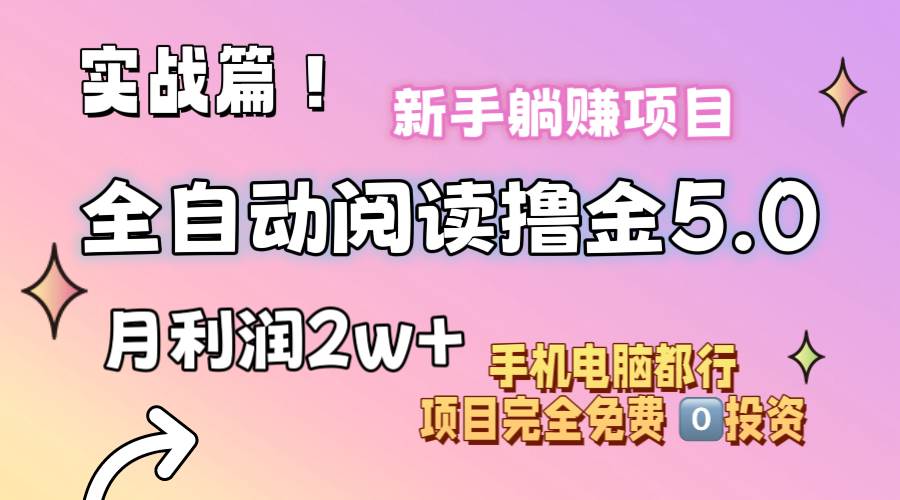 小说全自动阅读撸金5.0 操作简单 可批量操作 零门槛!小白无脑上手月入2w+-课界网