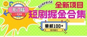 短剧掘金合集2.0  无门槛没成本 有手就行 单机100+-课界网