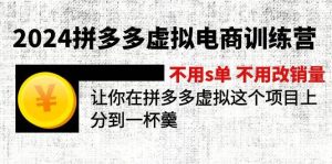 2024拼多多虚拟电商训练营 不s单 不改销量 做虚拟项目分一杯羹(更新10节)-课界网