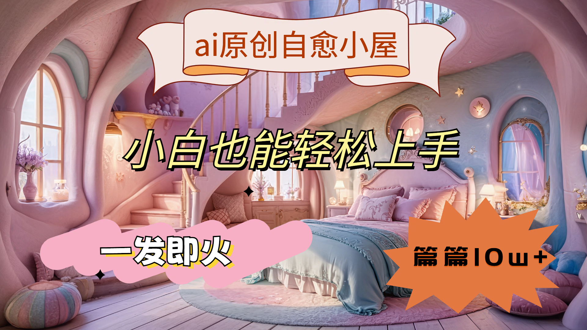ai原创治愈小屋，小白也能轻松上手，一发即火，篇篇10w+-课界网