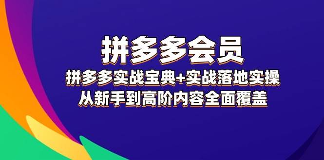 拼多多 会员，拼多多实战宝典+实战落地实操，从新手到高阶内容全面覆盖-课界网